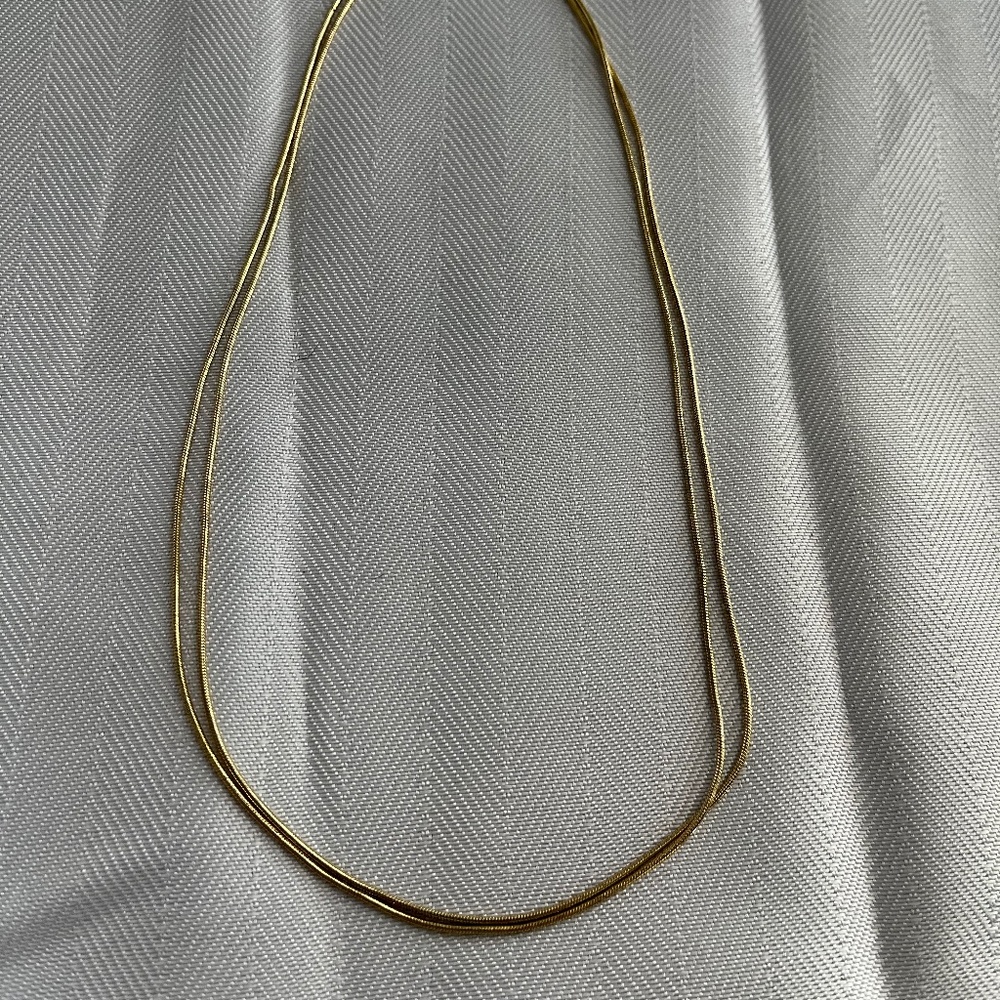 Gold double chain necklace 18"